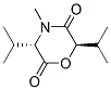 2,5-Morpholinedione,4-methyl-3,6-bis(1-methylethyl)-,(3S,6R)-(9CI) Struktur