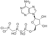 5'-ADENYLIC ACID, MONOANHYDRIDE WITH (DICHLOROPHOSPHONOMETHYL)PHOSPHONIC ACID Struktur