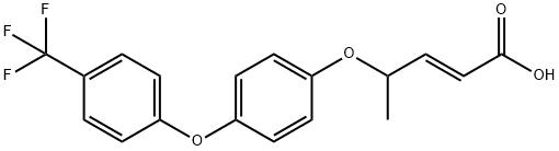 (E)-(+-)-4-(4-(4-(trifluoromethyl)phenoxy)phenoxy)-2-pentenoic acid Struktur