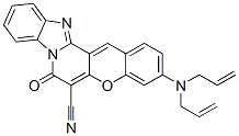 3-(diallylamino)-7-oxo-7H-[1]benzopyrano[3',2':3,4]pyrido[1,2-a]benzimidazole-6-carbonitrile Struktur