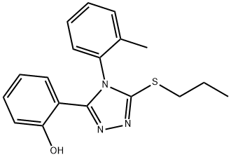 2-(4-(2-Methylphenyl)-5-(propylthio)-4H-1,2,4-triazol-3-yl)phenol Struktur