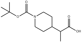 4-piperidineacetic acid, 1-[(1,1-dimethylethoxy)carbonyl]- Struktur