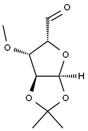 D-xylo-Pentodialdo-5,2-furanose, 3-O-methyl-4,5-O-(1-methylethylidene)-, (5S)- (9CI) Struktur