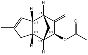 (3aalpha,4alpha,6alpha,7alpha,7aalpha)-3a,4,5,6,7,7a-hexahydro-2-methyl-5-methylene-4,7-methano-1H-inden-6-yl acetate Struktur