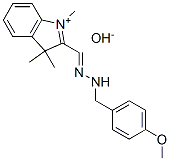 2-[[(4-methoxyphenyl)methylhydrazono]methyl]-1,3,3-trimethyl-3H-indolium hydroxide Struktur