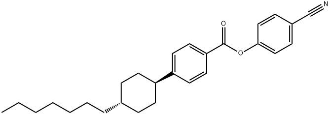 4-Cyano-phenyl-4'-trans-heptylcyclohexylbenzoate Struktur