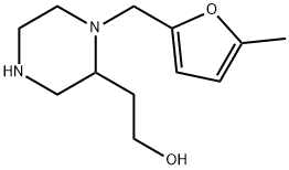 2-Piperazineethanol,1-[(5-methyl-2-furanyl)methyl]-(9CI) Struktur