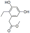 Benzeneacetic acid, 2-ethyl-3,5-dihydroxy-, methyl ester (9CI) Struktur