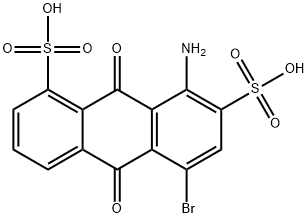 4-amino-1-bromo-9,10-dihydro-9,10-dioxoanthracene-3,5-disulphonic acid  Struktur