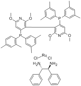 DICHLORO[(S)-(-)-2,2',6,6'-TETRAMETHOXY-4,4'-BIS(DI(3,5-XYLYL)PHOSPHINO)-3,3'-BIPYRIDINE][(1S,2S)-(-)-1,2-DIPHENYLETHYLENEDIAMINE]RUTHENIUM (II), MIN. 95 Struktur