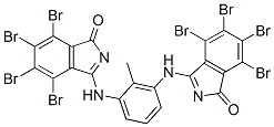 3,3'-[(2-methyl-1,3-phenylene)diimino]bis[4,5,6,7-tetrabromo-1H-isoindol-1-one]  Struktur