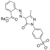 barium 2-[[4,5-dihydro-3-methyl-5-oxo-1-(4-sulphonatophenyl)-1H-pyrazol-4-yl]azo]benzoate Struktur