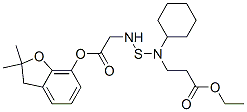 ethyl 3-[cyclohexyl-[(2,2-dimethyl-3H-benzofuran-7-yl)oxycarbonyl-meth yl-amino]sulfanyl-amino]propanoate Struktur