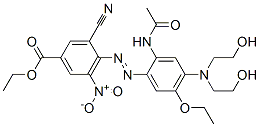 ethyl 4-[[2-(acetylamino)-4-[bis(2-hydroxyethyl)amino]-5-ethoxyphenyl]azo]-3-cyano-5-nitrobenzoate  Struktur