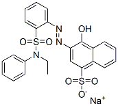 3-[[2-[(N-Ethyl-N-phenylamino)sulfonyl]phenyl]azo]-4-hydroxy-1-naphthalenesulfonic acid sodium salt Struktur