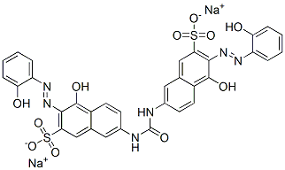 7,7'-(Carbonyldiimino)bis[4-hydroxy-3-[(2-hydroxyphenyl)azo]-2-naphthalenesulfonic acid]disodium salt Struktur