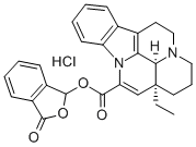 (3-alpha,16-alpha)-Eburnamenin-14-carboxylsaeure-phthalidylester hydro chlorid [German] Struktur