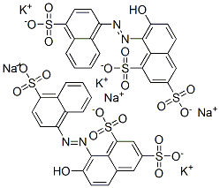 7-hydroxy-8-[(4-sulpho-1-naphthyl)azo]naphthalene-1,3-disulphonic acid, potassium sodium salt  Struktur