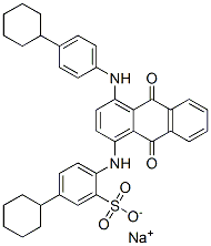 sodium 5-cyclohexyl-2-[[4-[(4-cyclohexylphenyl)amino]-9,10-dihydro-9,10-dioxo-1-anthryl]amino]benzenesulphonate Struktur