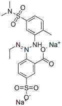 disodium 2-[3-[5-[(dimethylamino)sulphonyl]-2-methylphenyl]-1-ethyltriazen-2-yl]-5-sulphonatobenzoate Struktur