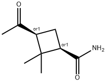 Cyclobutanecarboxamide, 3-acetyl-2,2-dimethyl-, cis- (9CI) Struktur