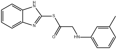 ((3-Methylphenyl)amino)ethanethioic acid S-1H-benzimidazol-2-yl ester Struktur