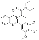 3(4H)-Quinazolineacetamide, N,N-diethyl-alpha-methyl-4-oxo-2-(3,4,5-tr imethoxyphenyl)- Struktur