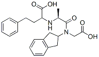 N-(N-(1-carboxy-3-phenylpropyl)alanyl)-N-(indan-2-yl)glycine Struktur