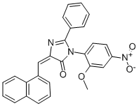 3,5-Dihydro-3-(2-methoxy-4-nitrophenyl)-5-(naphthalenylmethylene)-2-ph enyl-4H-imidazol-4-one Struktur