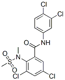 3,5-dichloro-N-(3,4-dichlorophenyl)-2-[methyl(methylsulphonyl)amino]benzamide  Struktur