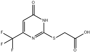 [[1,4-DIHYDRO-4-OXO-6-(TRIFLUOROMETHYL)-2-PYRIMIDINYL]THIO]-ACETIC ACID Struktur