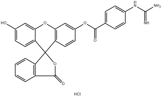 FLUORESCEIN MONO-P-GUANIDINOBENZOATE*HYD ROCHLORIDE Struktur