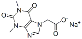 sodium 1,2,3,6-tetrahydro-1,3-dimethyl-2,6-dioxo-7H-purine-7-acetate Struktur