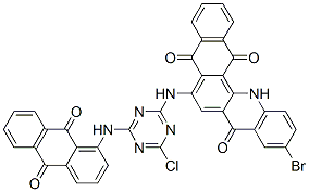 10-bromo-6-[[4-chloro-6-[(9,10-dihydro-9,10-dioxoanthryl)amino]-1,3,5-triazin-2-yl]amino]naphth[2,3-c]acridine-5,8,14(13H)-trione Struktur