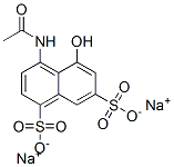 disodium 4-(acetylamino)-5-hydroxynaphthalene-1,7-disulphonate Struktur