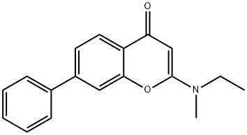 2-(Ethylmethylamino)-7-phenyl-4H-1-benzopyran-4-one Struktur