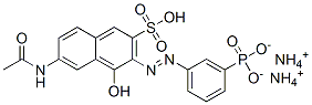 diammonium 6-acetamido-4-hydroxy-3-[(3-phosphonatophenyl)azo]naphthalene-2-sulphonate Struktur