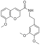 2H-1-BENZOPYRAN-3-CARBOXAMIDE, N-(2-(3,4-DIMETHOXYPHENYL)ETHYL)-8-METH OXY- Struktur