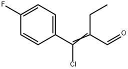 2-[chloro(4-fluorophenyl)methylene]butyraldehyde Struktur