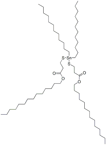 tetradecyl 5,5-didodecyl-9-oxo-10-oxa-4,6-dithia-5-stannatetracosanoate Struktur