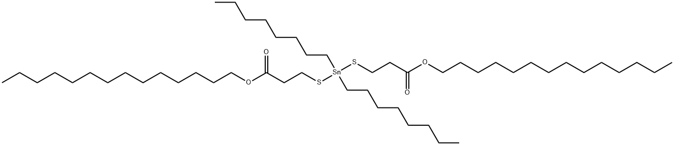 tetradecyl 5,5-dioctyl-9-oxo-10-oxa-4,6-dithia-5-stannatetracosanoate Struktur