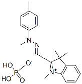 1,3,3-trimethyl-2-[[methyl(p-tolyl)hydrazono]methyl]-3H-indolium dihydrogen phosphate Struktur