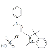 1,3,3-trimethyl-2-[[methyl(p-tolyl)hydrazono]methyl]-3H-indolium hydrogen sulphate Struktur