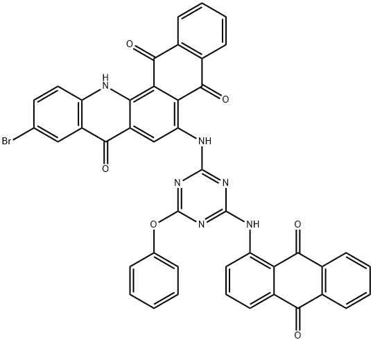 10-bromo-6-[[4-[(9,10-dihydro-9,10-dioxoanthryl)amino]-6-phenoxy-1,3,5-triazin-2-yl]amino]naphth[2,3-c]acridine-5,8,14(13H)-trione Struktur