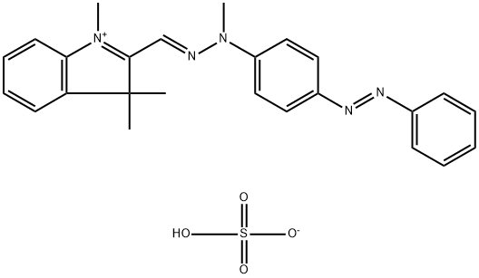 1,3,3-trimethyl-2-[[methyl[4-(phenylazo)phenyl]hydrazono]methyl]-3H-indolium hydrogen sulphate Struktur