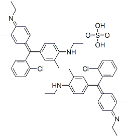 bis(4-[(2-chlorophenyl)[4-(ethylimino)-3-methyl-2,5-cyclohexadien-1-ylidene]methyl]-N-ethyl-o-toluidine) sulphate  Struktur