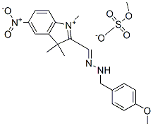 2-[[(4-methoxyphenyl)methylhydrazono]methyl]-1,3,3-trimethyl-5-nitro-3H-indolium methyl sulphate Struktur