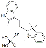 1,3,3-trimethyl-2-[2-(2-methyl-1H-indol-3-yl)vinyl]-3H-indolium dihydrogen phosphate Struktur