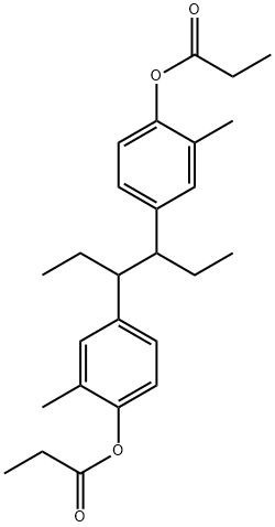 [2-methyl-4-[4-(3-methyl-4-propanoyloxy-phenyl)hexan-3-yl]phenyl] propanoate Struktur