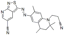 6-[(5-cyanoisothiazolo[3,4-b]pyridin-3-yl)azo]-3,4-dihydro-2,2,4,7-tetramethyl-2H-quinoline-1-propiononitrile Struktur